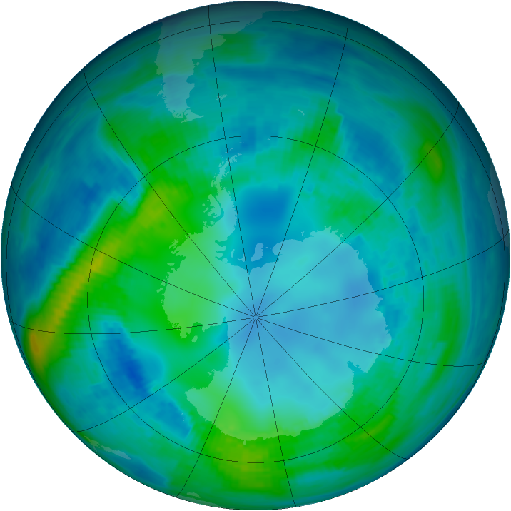 Antarctic ozone map for 03 May 1987